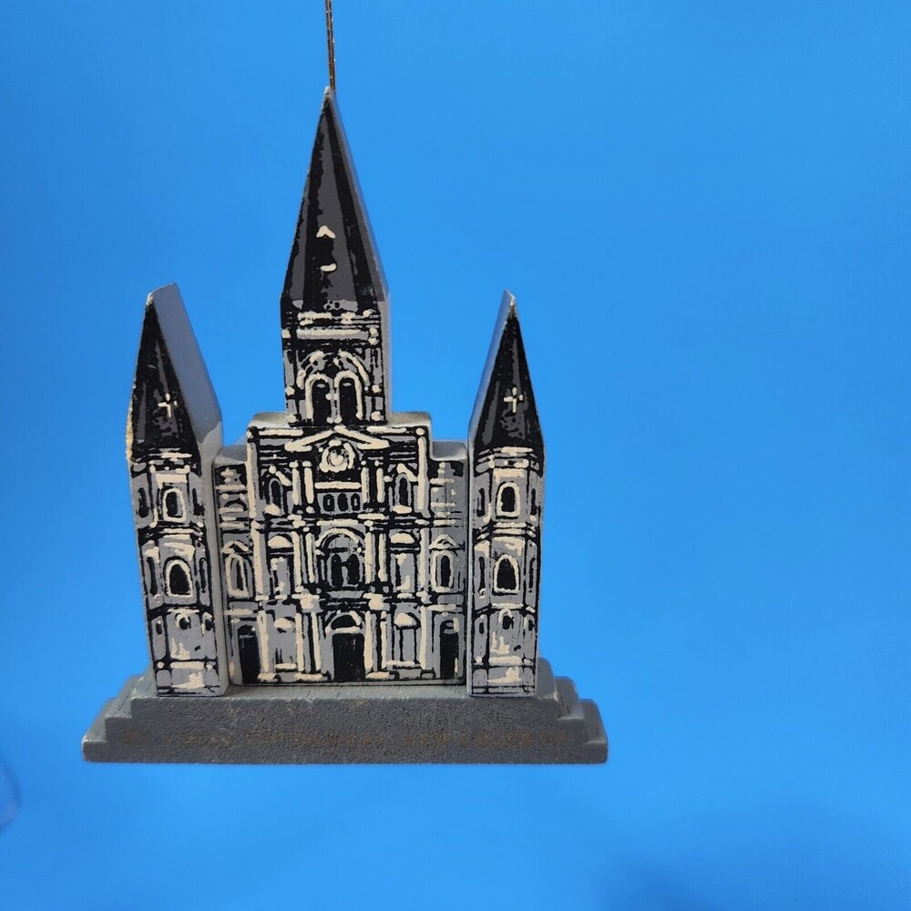 Vintage Kurt S. Adler Wood St. Louis Cathedral Church 1984 Christmas Ornament